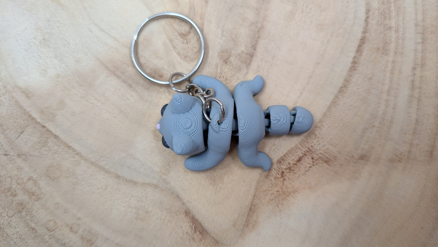 Sleutelhanger kat grijs