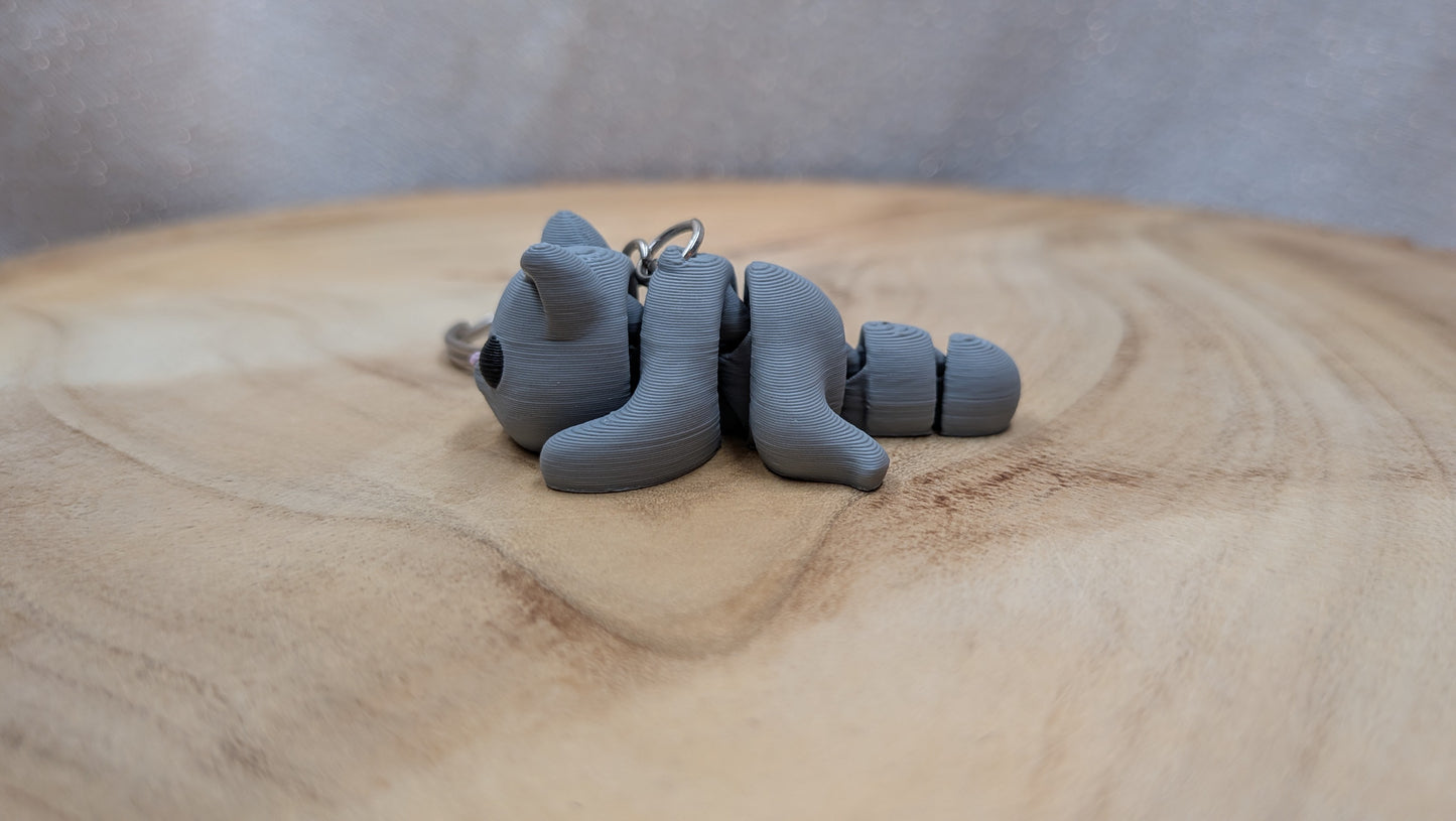 Sleutelhanger kat grijs